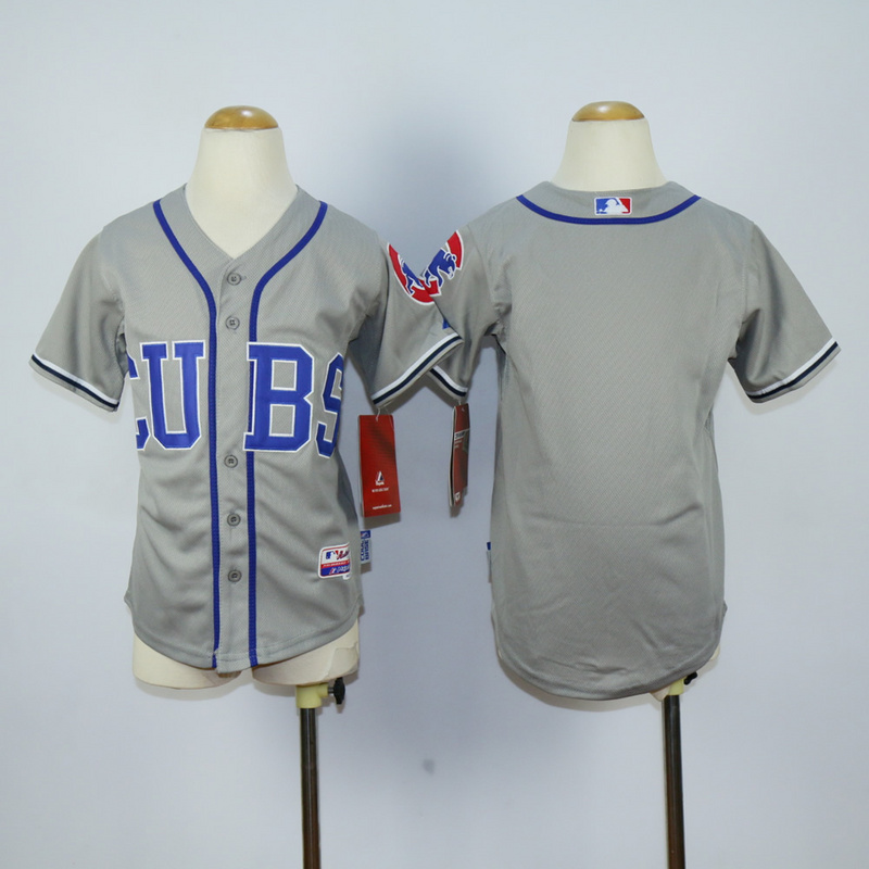 Youth Chicago Cubs Blank Grey MLB Jerseys->youth mlb jersey->Youth Jersey